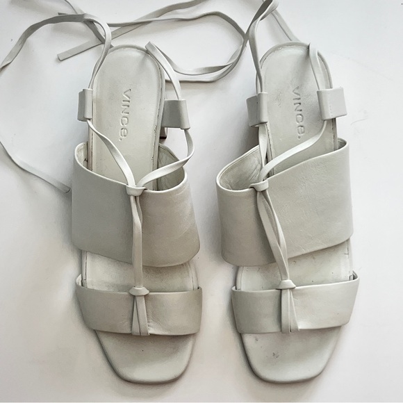 Vince Dunaway Ankle-Wrap Leather Sandals, Size 7.5 - Picture 2 of 7